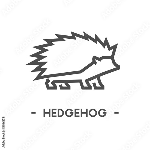 Cool line vector figure of hedgehog.