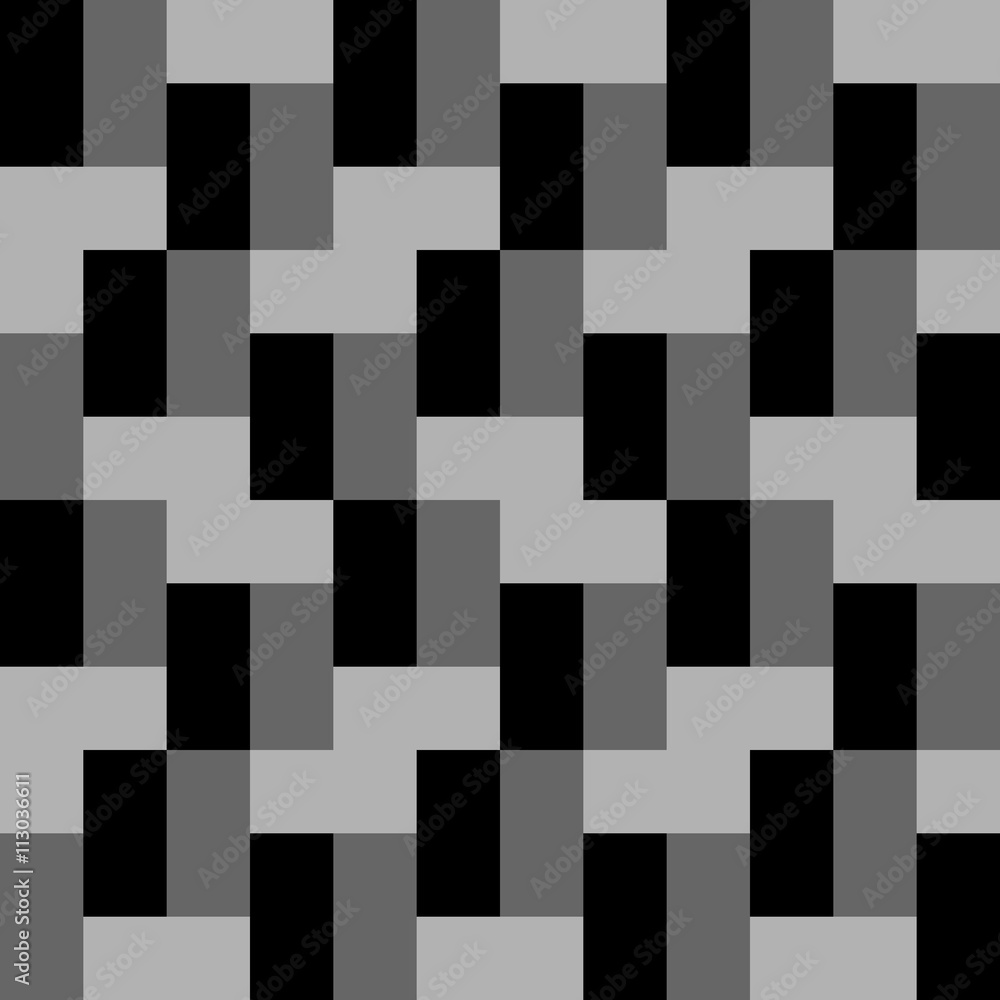 Black & White decorative rectangles. Repeating geometric tiles.