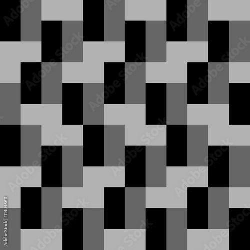 Black & White decorative rectangles. Repeating geometric tiles.