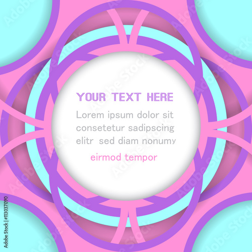 Abstract pink blue background with circles. Ready for your text