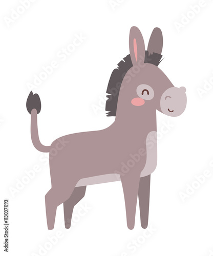 Cartoon donkey animal vector.
