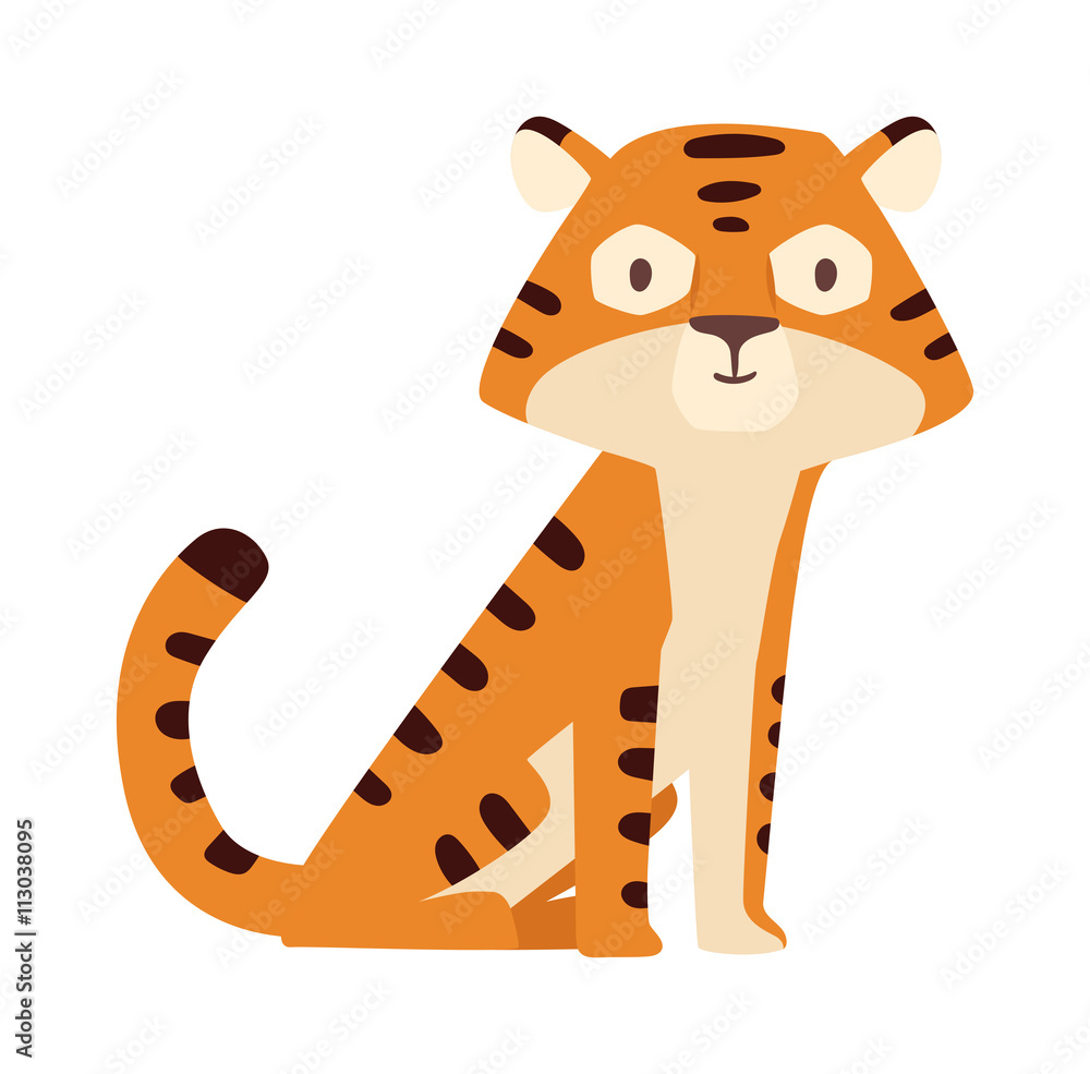 Fototapeta premium Cartoon tiger vector illustration.