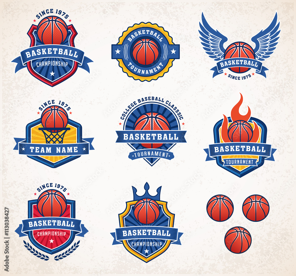 Naklejka premium Vector Basketball Logos 2