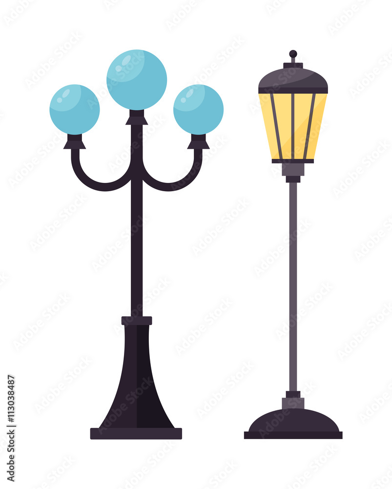 Street lamp silhouette vector Street lamp silhouette vector