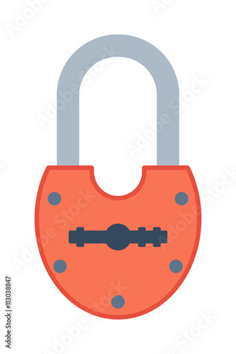 Lock icon vector on white