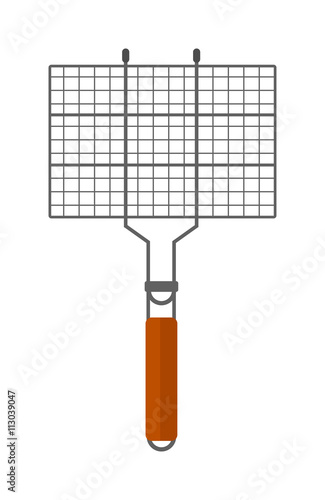 Grilling basket vector illustration.