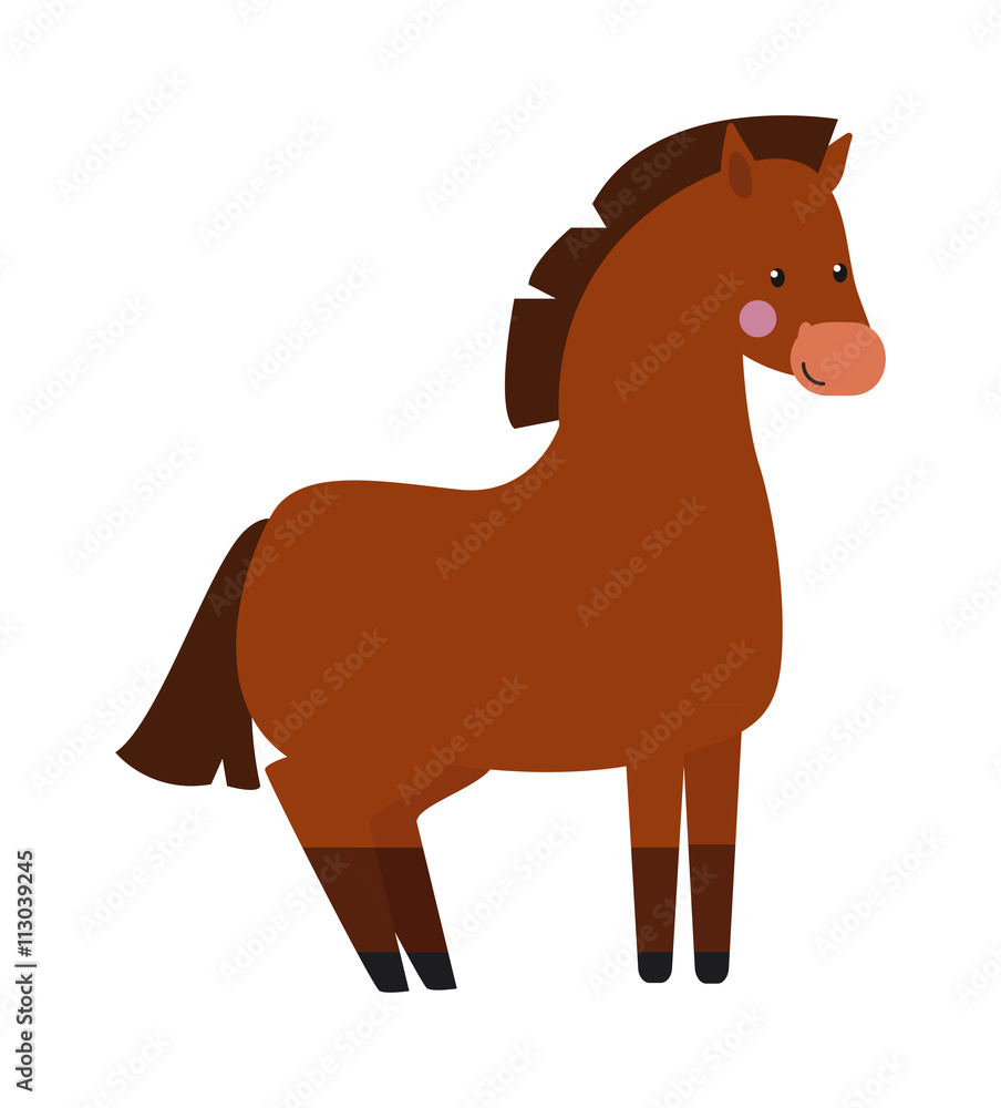 Obraz premium Cartoon pony vector illustration.