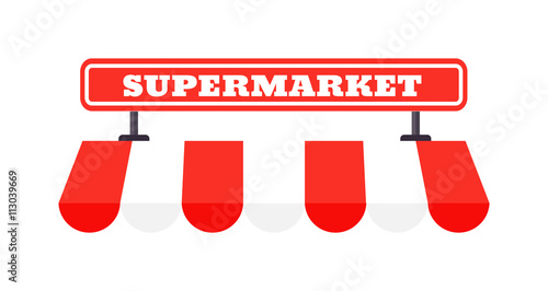 Supermarket signboard vector.