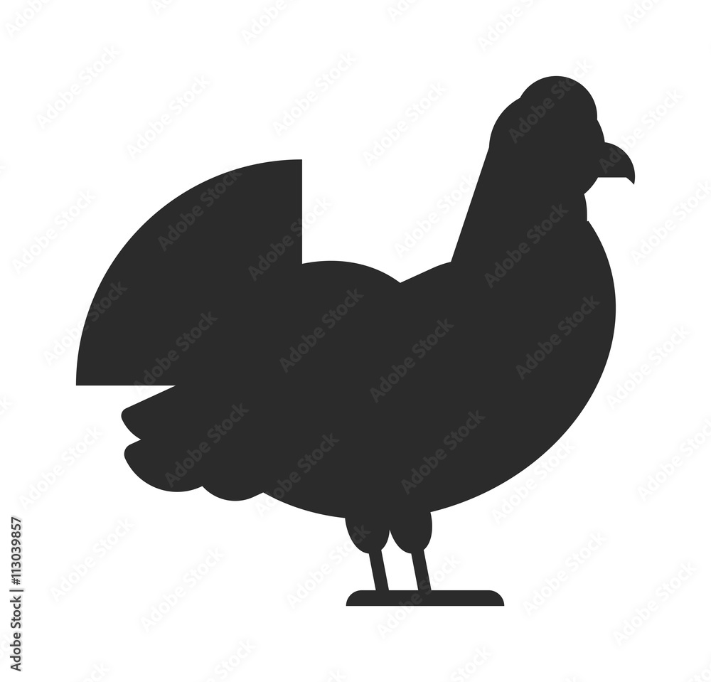 Obraz premium Bird black silhouette vector illustration.