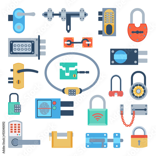 Lock icons set vector.