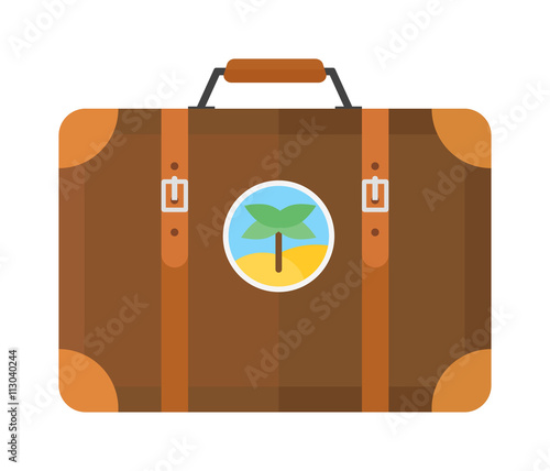 Travel suitcase vector illustration.
