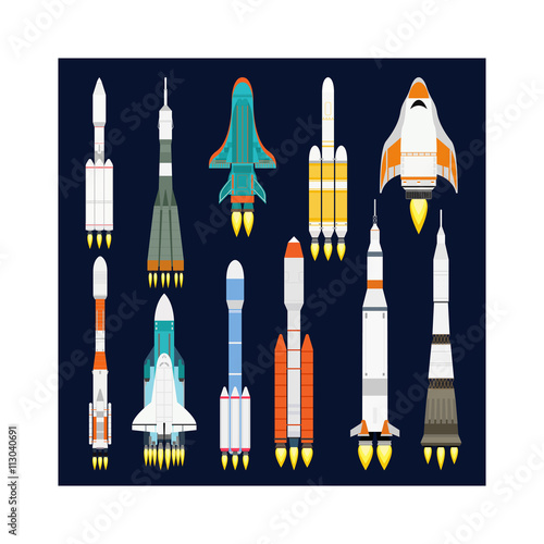 Rocket vector icon isolated