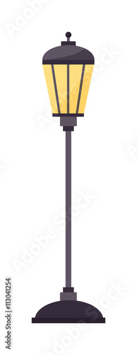 Street lamp silhouette vector