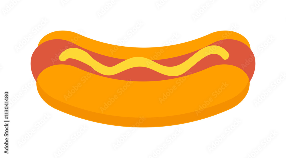 Hotdog isolated vector illustration. Hotdog isolated vector illustration.