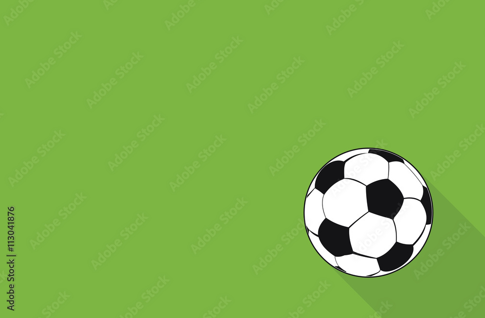 Soccer ball on a green background. Flat vector illustration. Soccer ball on a green background. Flat vector illustration.
