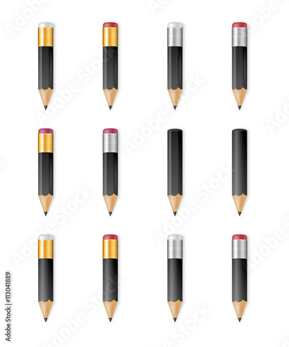 Black wooden sharp pencils