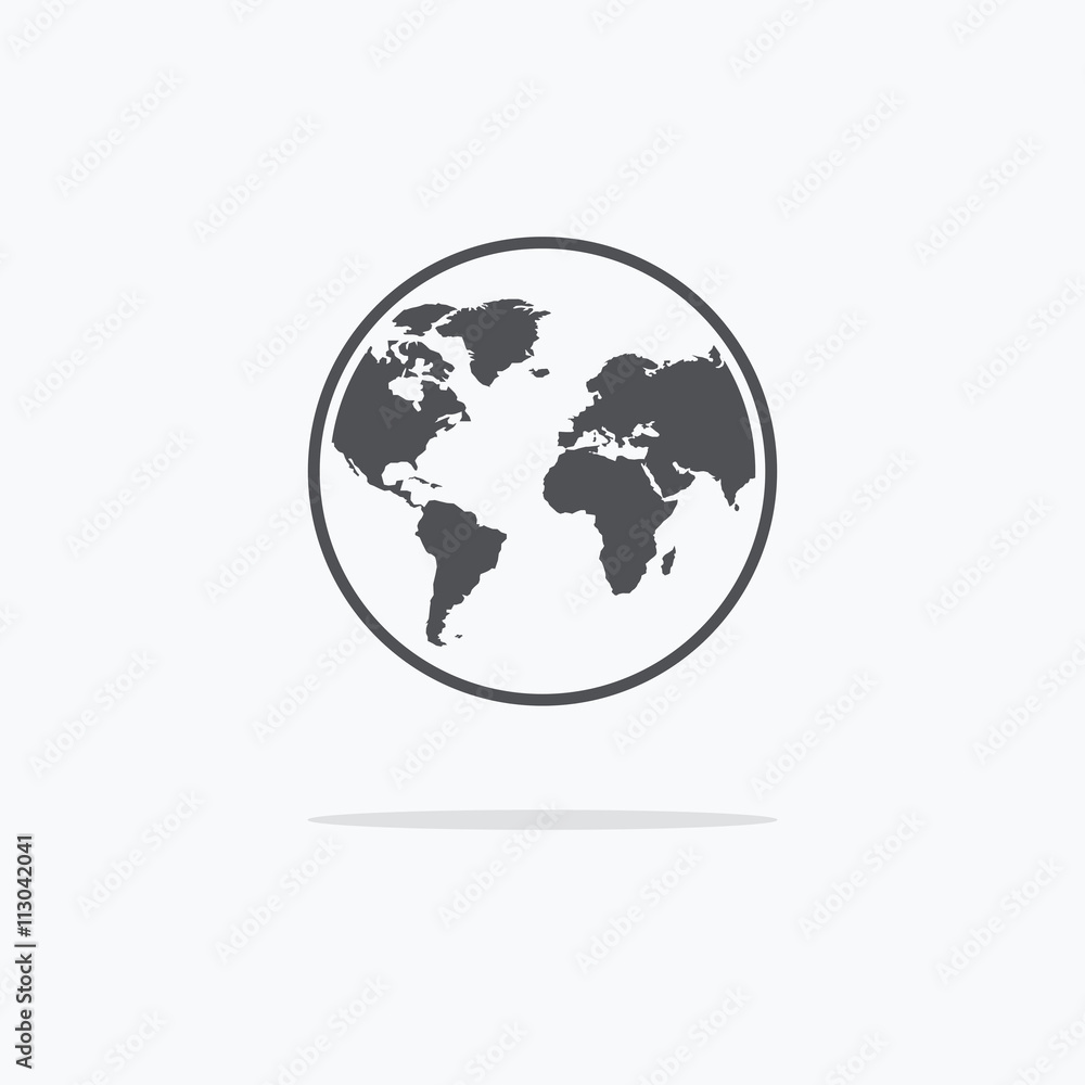 Globe. Icon globe. Vector illustration.