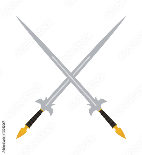 Crossed swords icon vector illustration