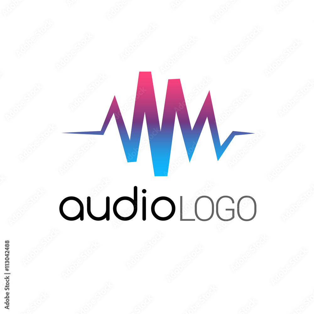 Music Logo concept sound wave, studio, music, DJ, audio system, store, party. Brand, branding, company, corporate, identity, logotype. Clean and modern stylish design
