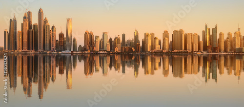 The beauty panorama of Dubai marina. UAE