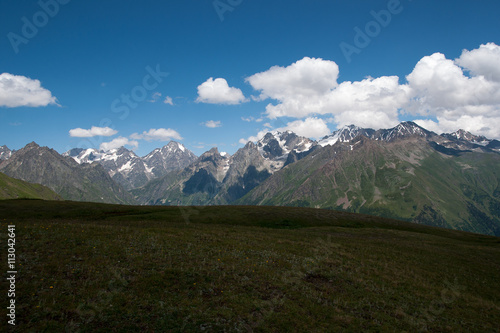 Hiking in mountain