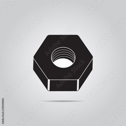 Nut screw. Vector icon