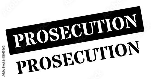 Prosecution black rubber stamp on white