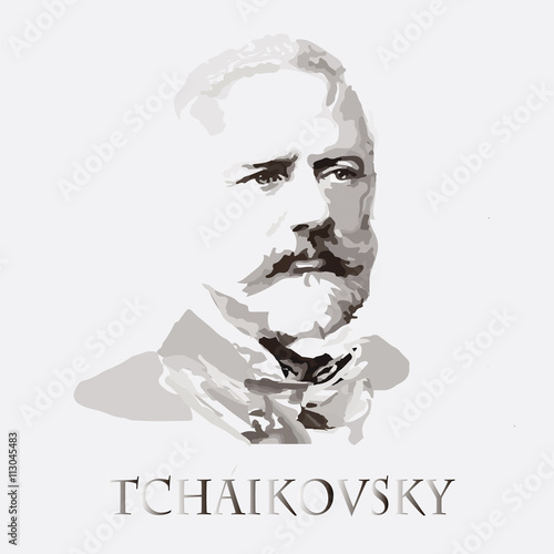 composer Pyotr Tchaikovsky. vector portrait