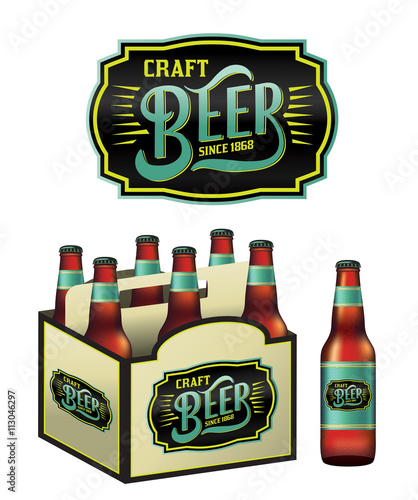 Craft Beer Bottles Illustration