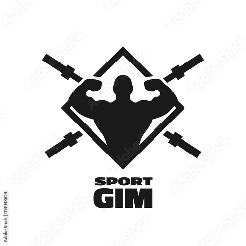Bodybuilding and fitness sport gym symbol.