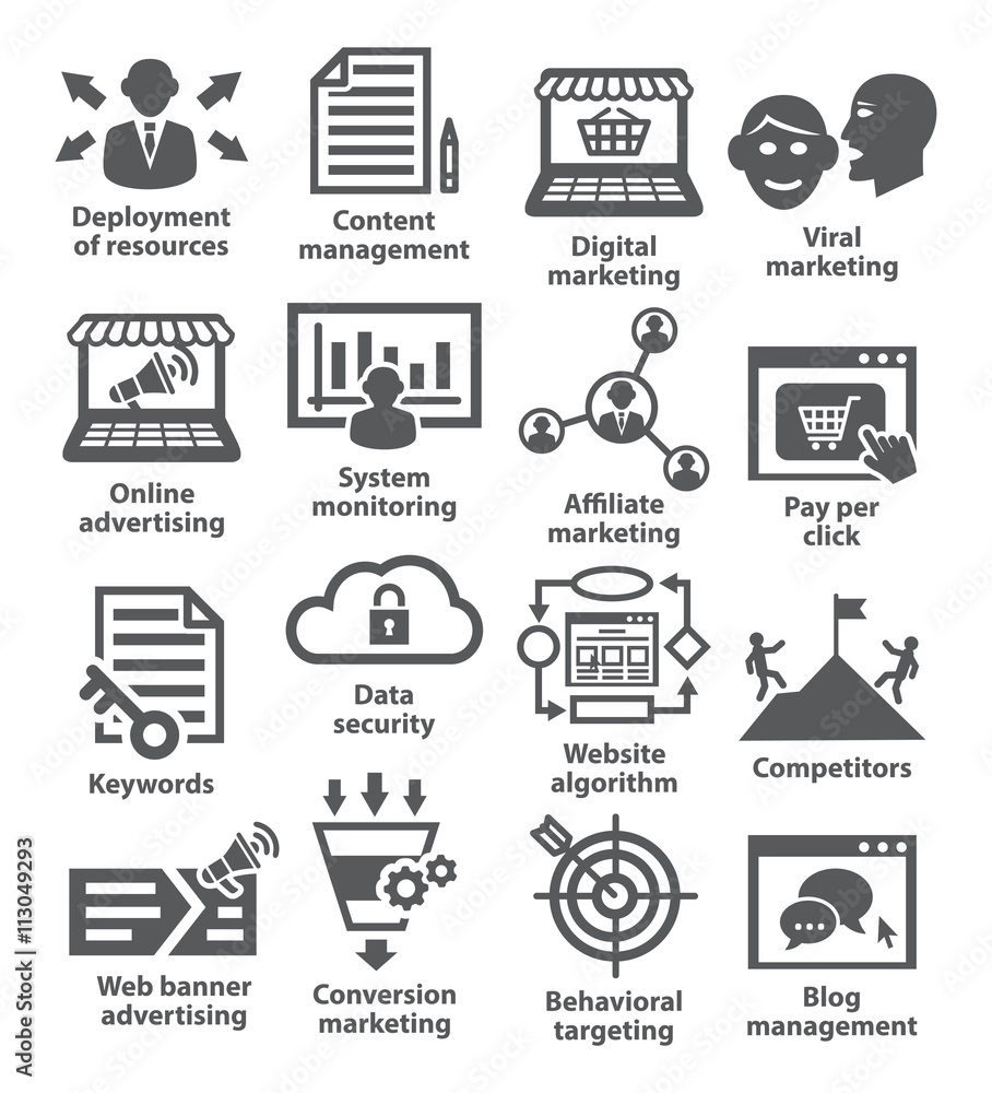 Business management icons. Pack 24.