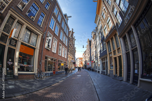 streets of a European city of Amsterdam. © Aliaksei