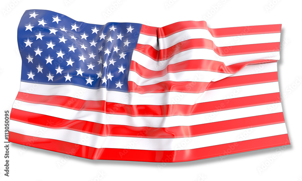 Obraz premium 3d illustration of waving American Flag