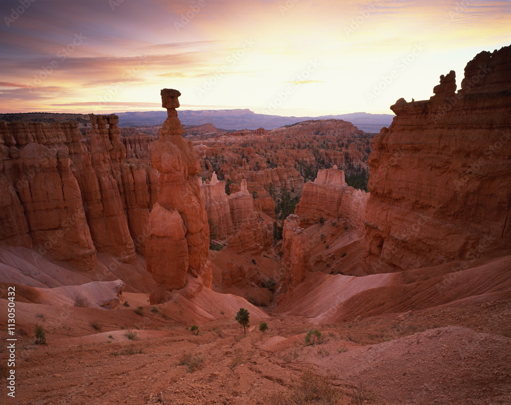 Backlit hoodoos and Thor's Hammer, Bryce Canyon National Park, Utah Backlit hoodoos and Thor's Hammer, Bryce Canyon National Park, Utah