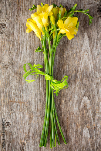 Bouquet  of yellow freesias