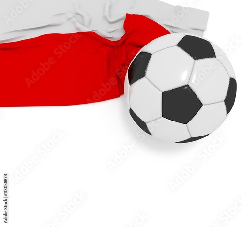 Fu  ball mit Flagge Polen