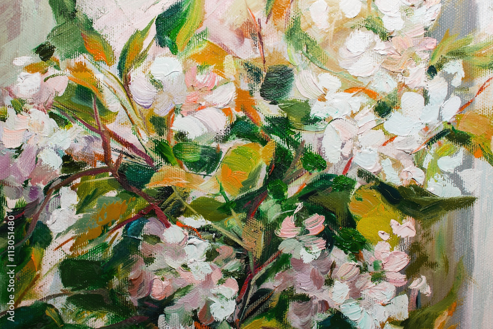 Fototapeta premium Oil Painting, Impressionism style, texture painting, flower stil