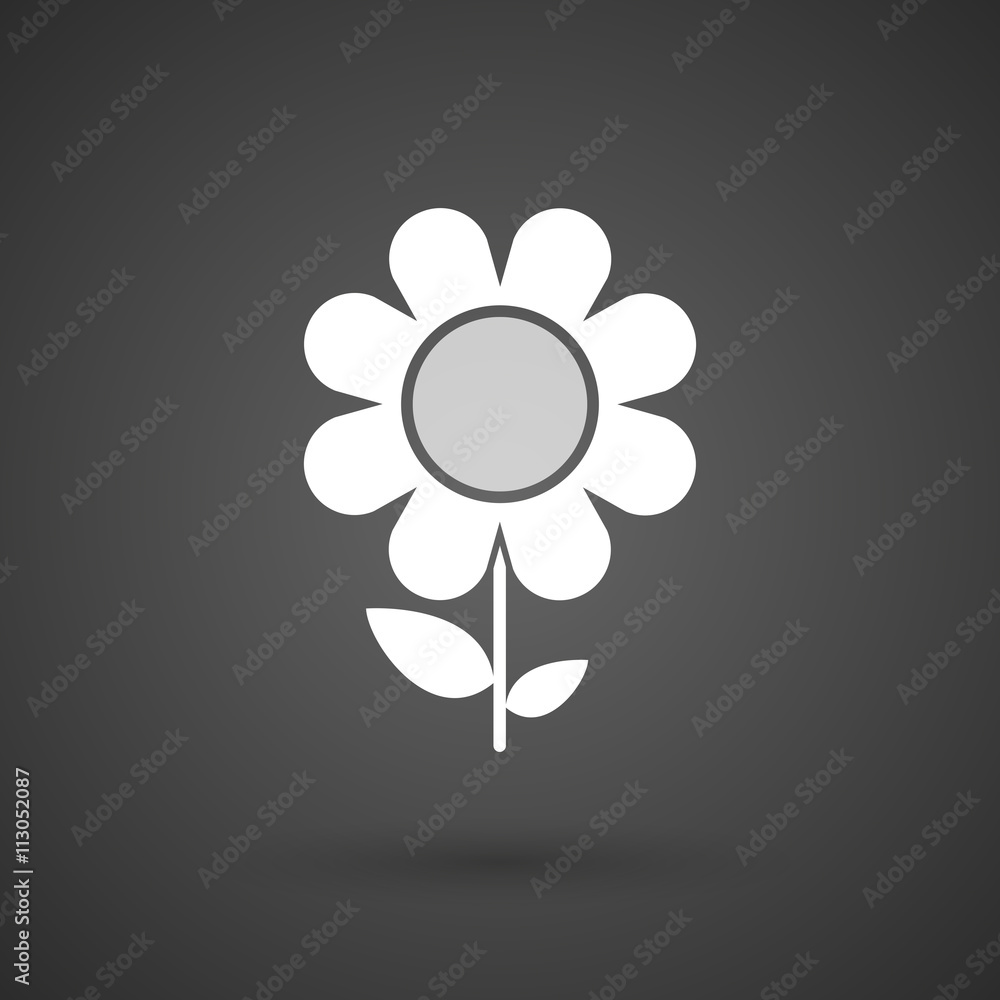 a flower white icon on a dark background a flower white icon on a dark background