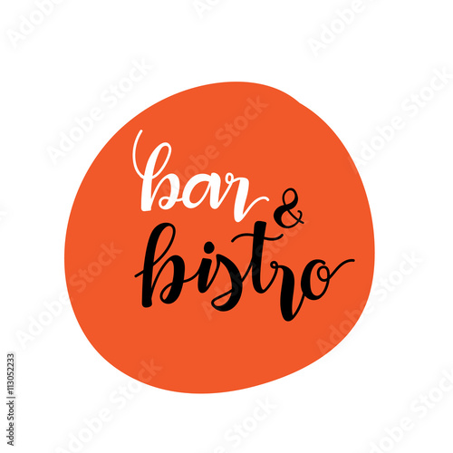 bistro cafe restaurant logo, hand drawing logo design