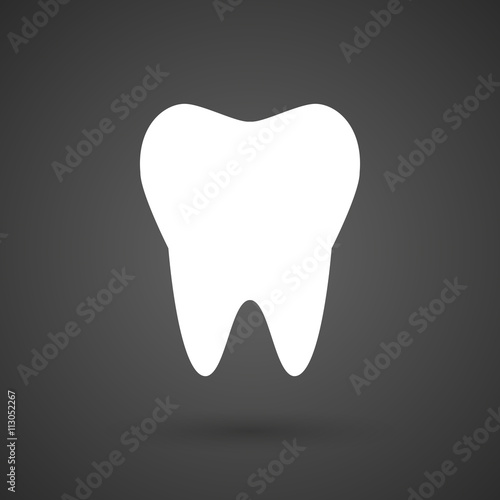   a tooth   white icon on a dark  background