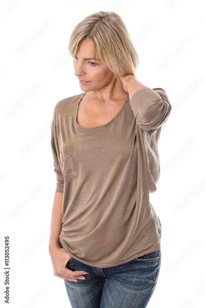 Fototapeta premium Attraktive ältere Frau isoliert auf weiß. 