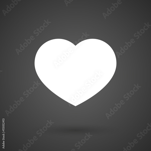  a heart    white icon on a dark  background