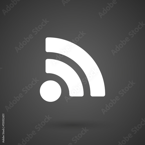  an RSS sign    white icon on a dark  background