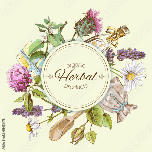 Herbal vintage banner