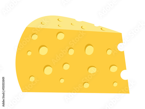 Cheese slices isolated vector on white
