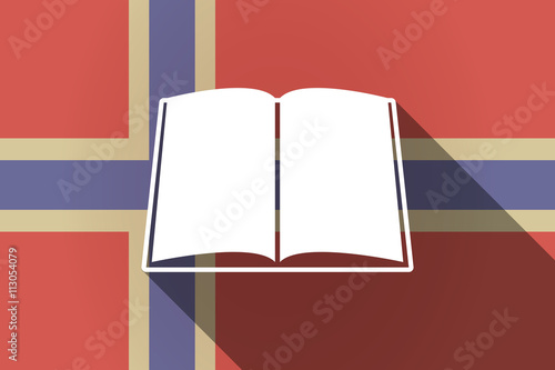 Long shadow Norway flag with a book