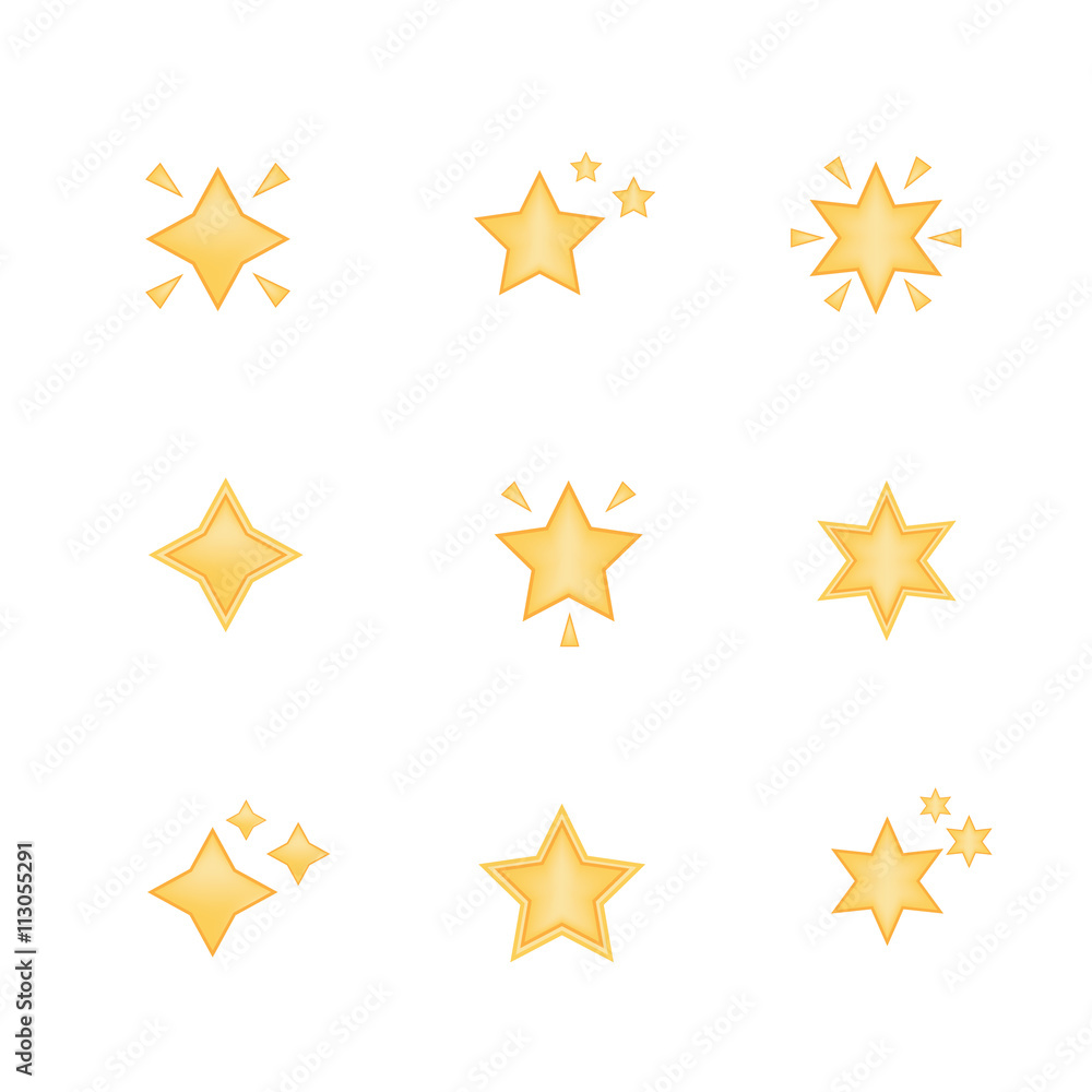 Set of star icon vector isolated on white background. Emoji vector. Bright smile icon set. Emoticon icon web. Set of star icon vector isolated on white background. Emoji vector. Bright smile icon set. Emoticon icon web.