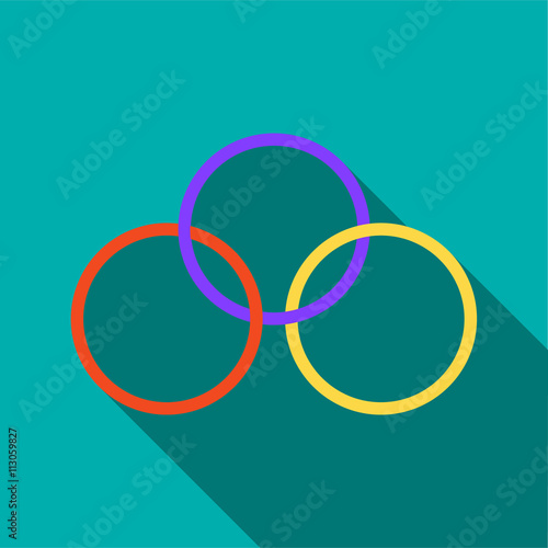 Magic rings icon in flat style
