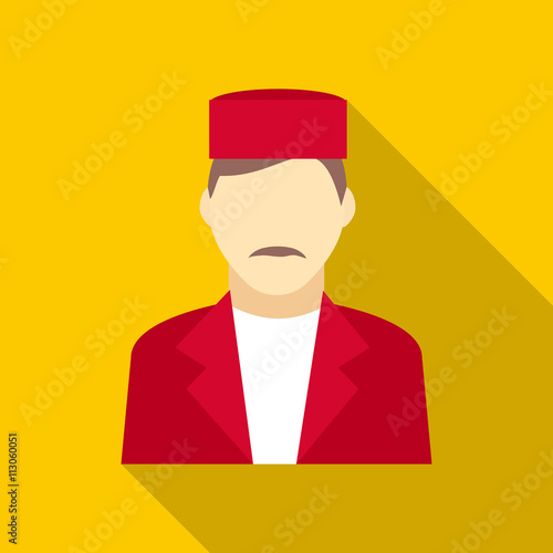 Doorman icon in flat style