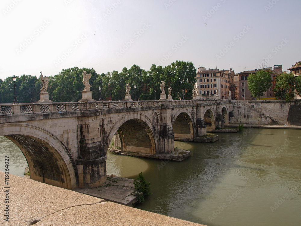 View to Bridge Sant'Angelo in Rome